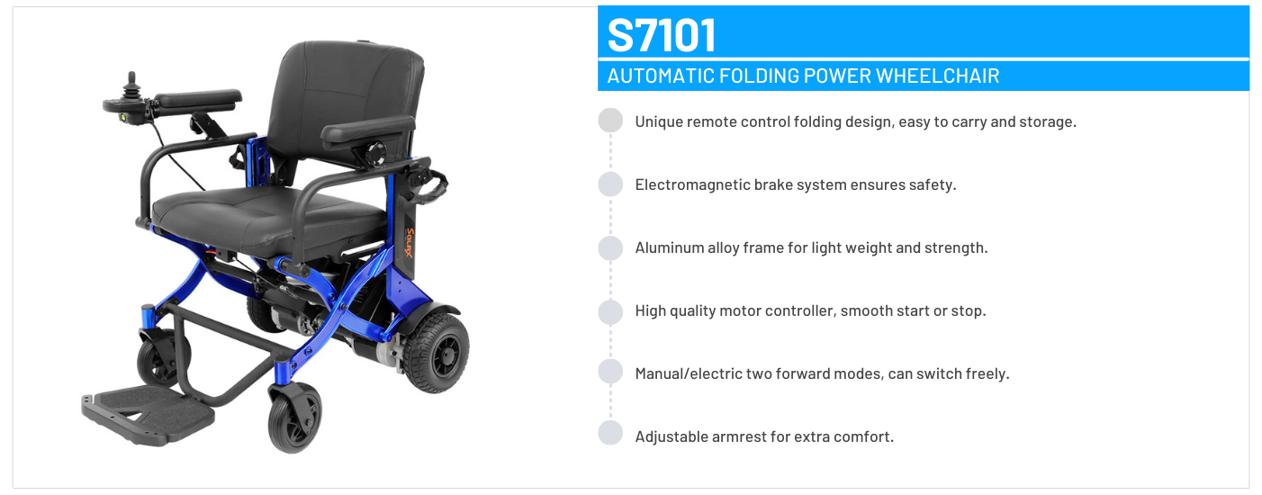 S7101 automatic folding power wheelchair