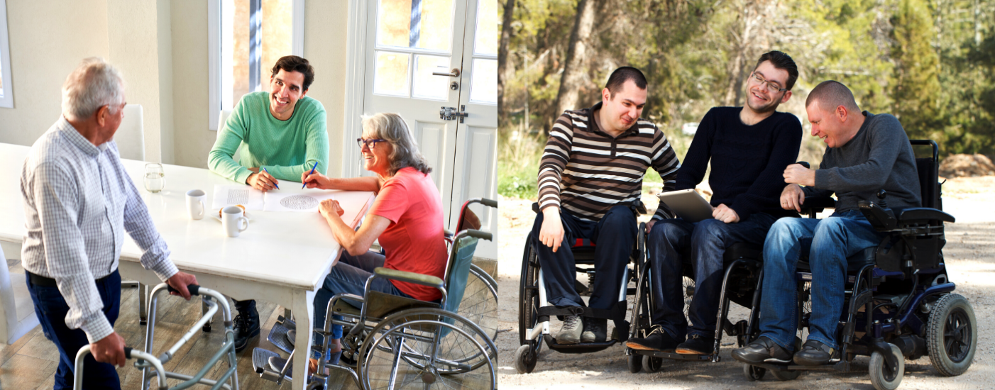Disable people and seniors joinning social work and community activities